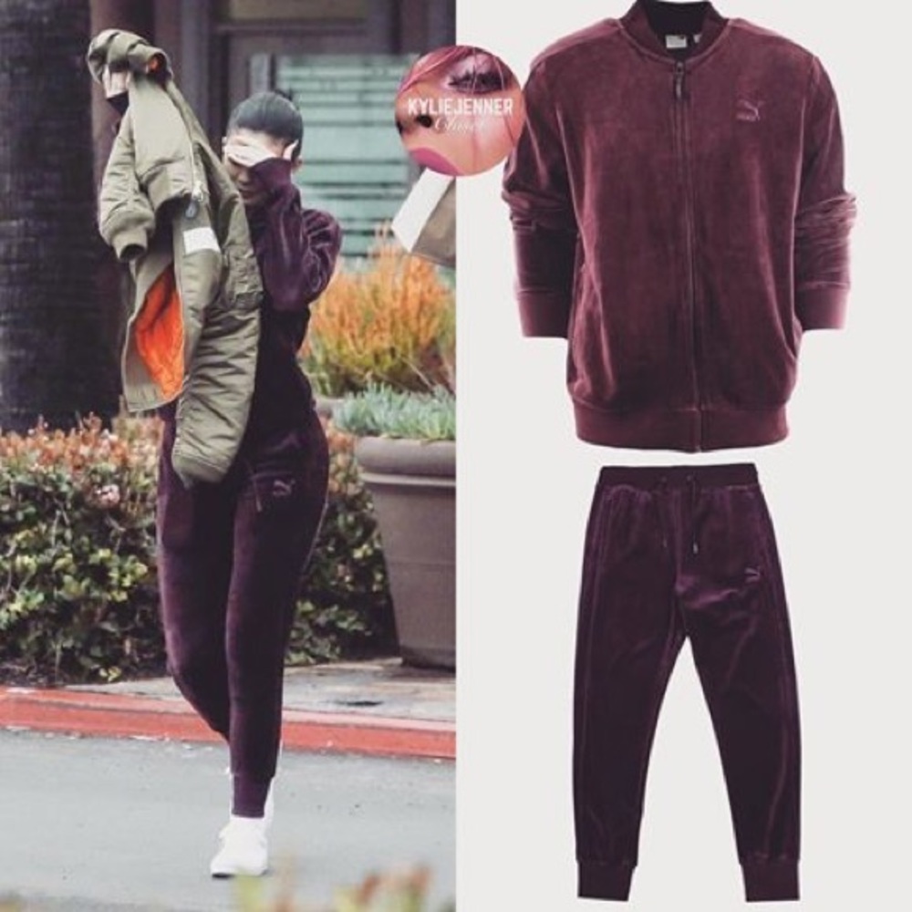 Burgundy puma tracksuit
